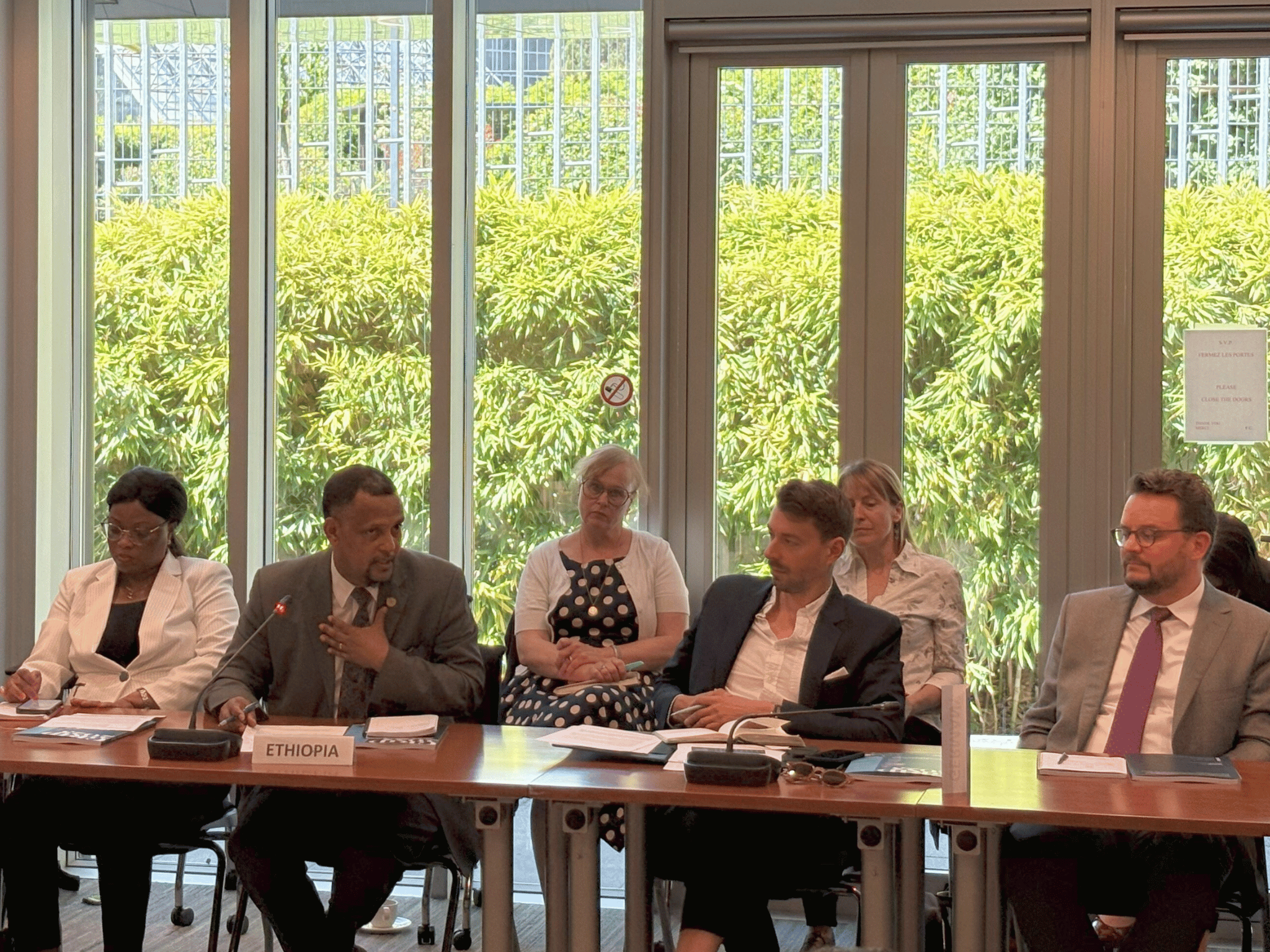 The Deputy Permanent Representative of Ethiopia. H.E. Mr. Haileselassie shares his government’s experience in addressing internal displacement. Subba Gebru, 