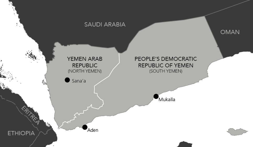Pre-1990 border between North and South Yemen