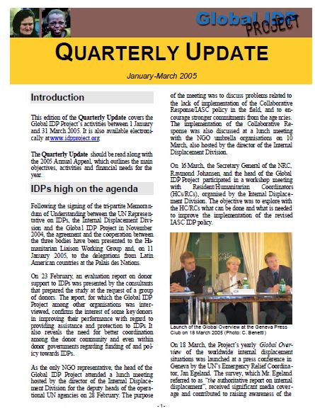 Quarterly Update January - March 2005