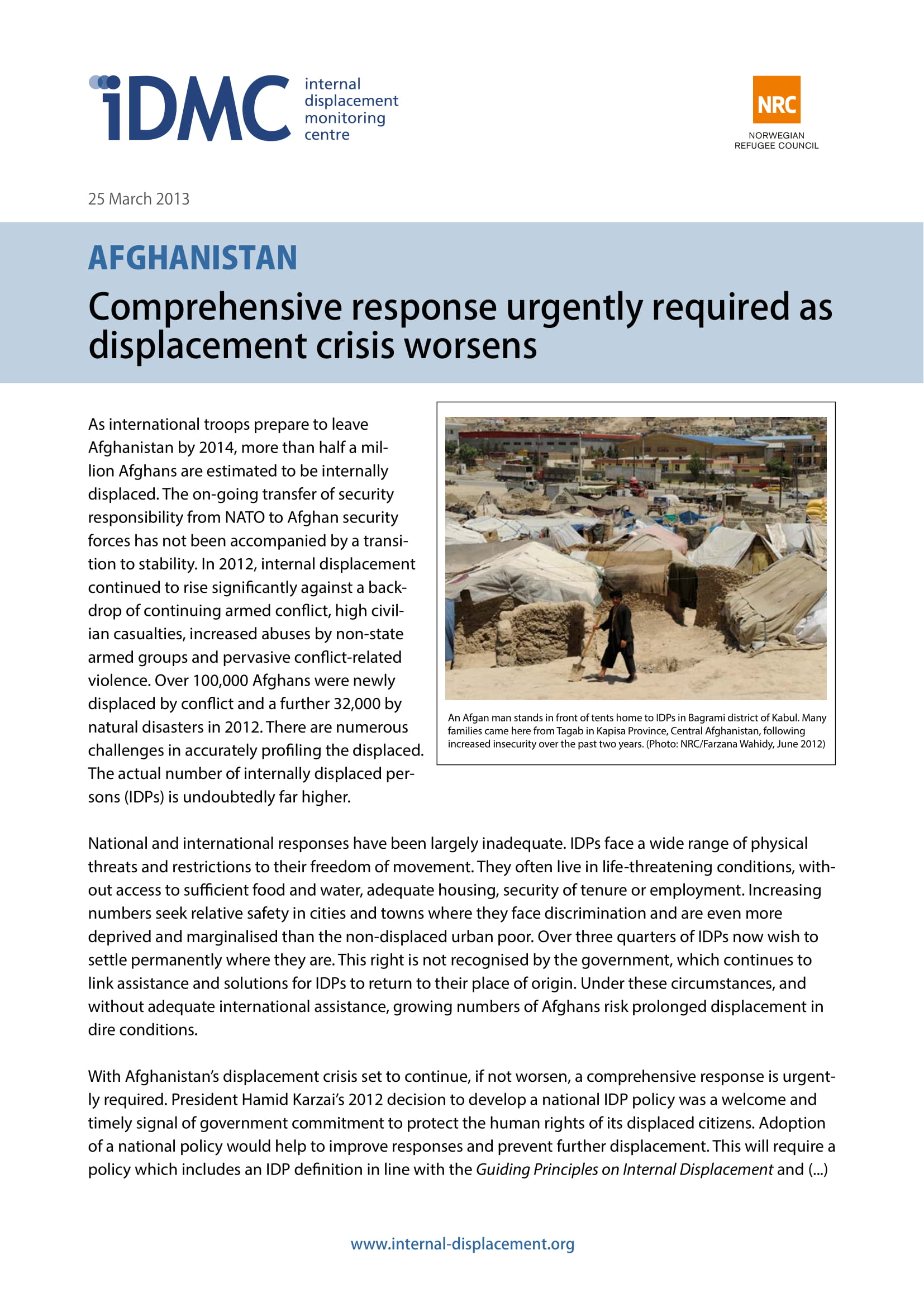 Afghanistan: Comprehensive response urgently required as displacement crisis worsens
