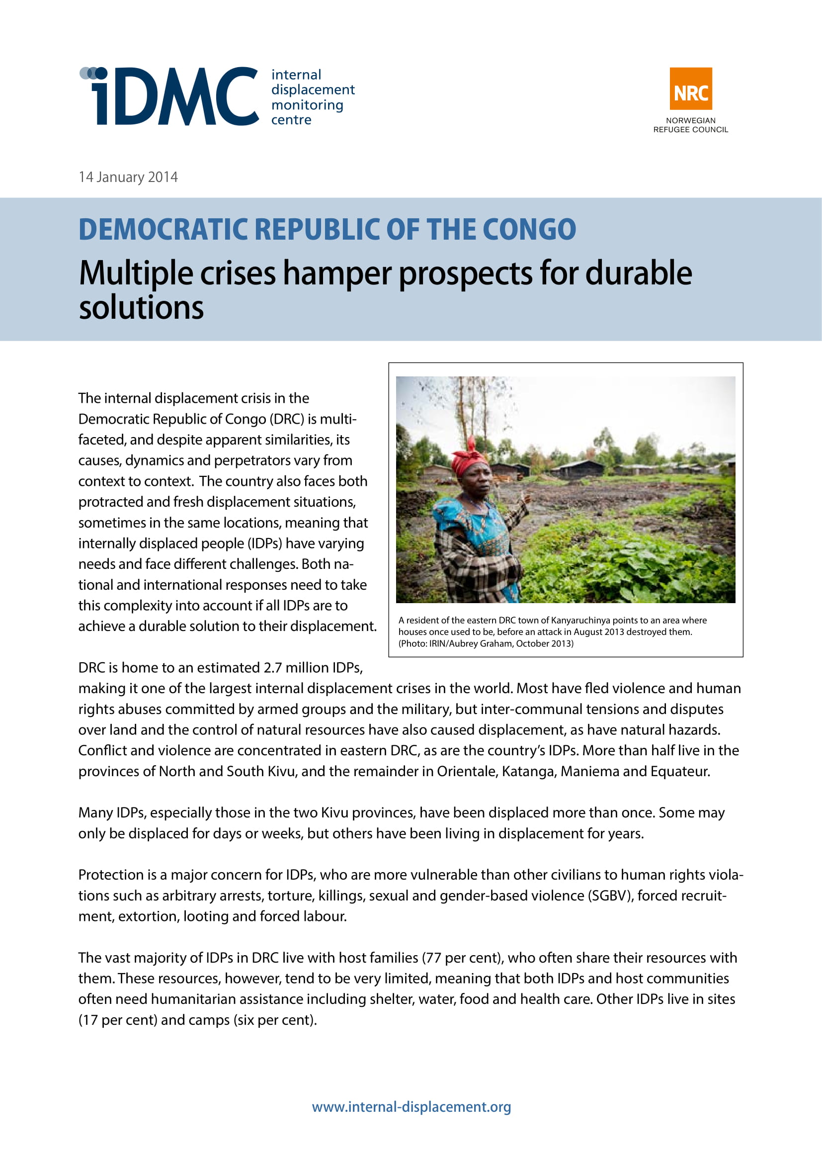 Democratic Republic of the Congo: Multiple crises hamper prospects for durable solutions