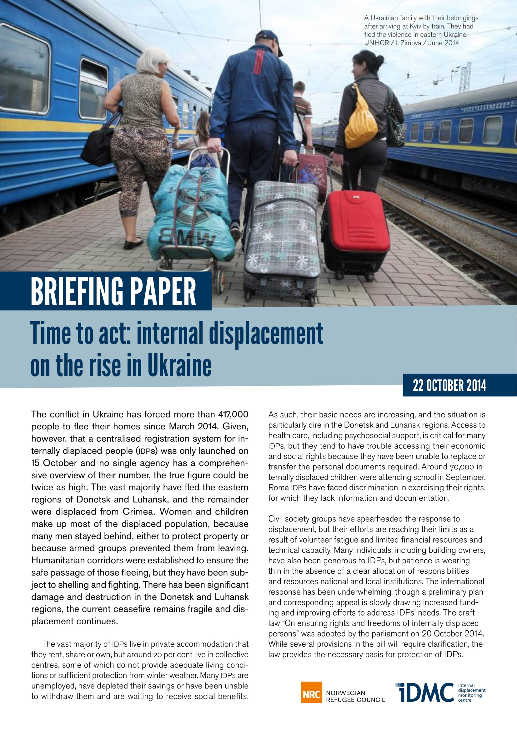 Time to act: internal displacement  on the rise in Ukraine