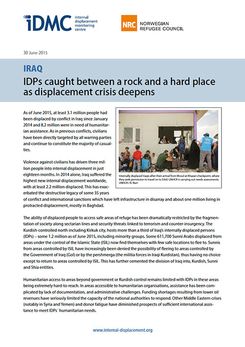 Iraq: IDPs caught between a rock and a hard place as displacement crisis deepens
