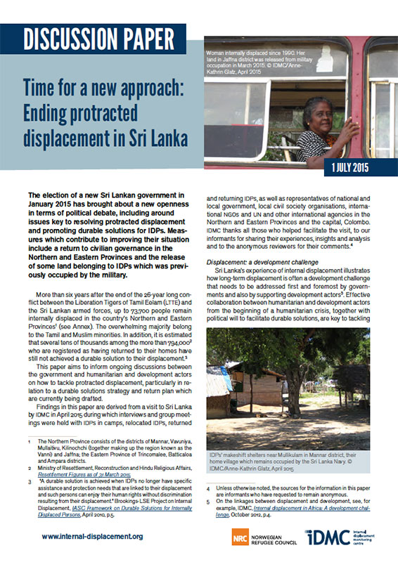 Time for a new approach: Ending protracted displacement in Sri Lanka