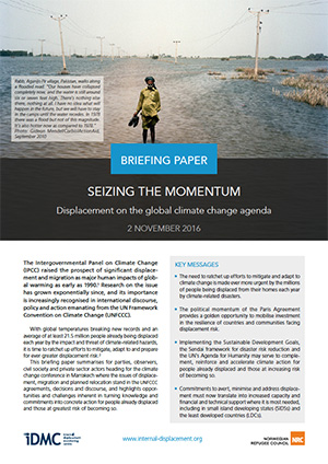 Seizing the momentum: Displacement on the global climate change agenda