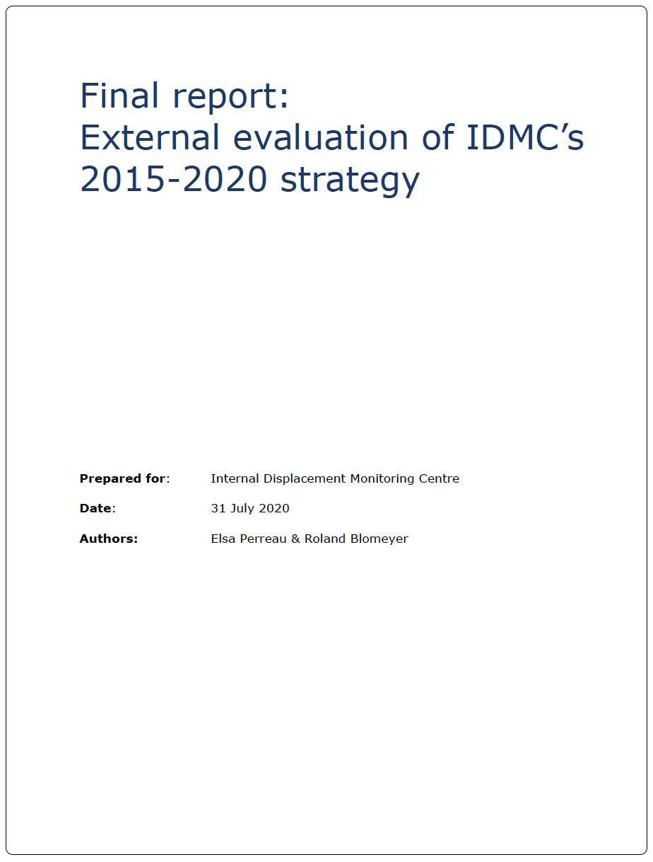 External Evaluation of IDMC's 2015-2020 Strategy and Management Response 